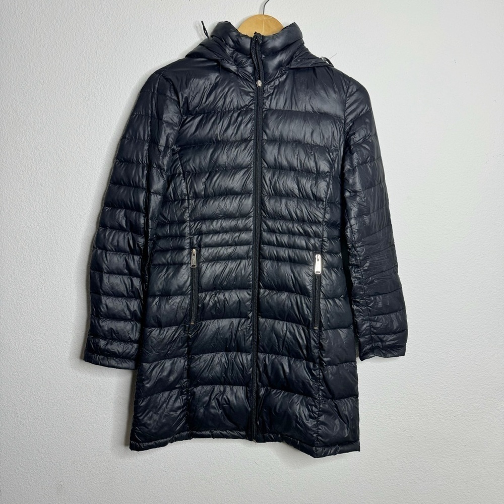 Andrew Marc packable premium down black long puffer jacket XS